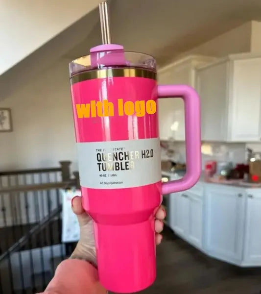 US stock Water Bottles Starbcks Winter 1:1 Target Red Tumblers Cosmo Pink Flamingo Mugs H2.0 Replica 40oz Cups With Silicone Lid and Straw Car GG0222