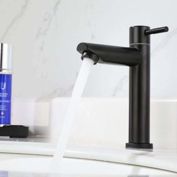 BAOKEMO 1/2Inch 304 Stainless Steel Single Cold Water Tap Gold Black Sier Color Deck Mounted Basin Sink Faucet