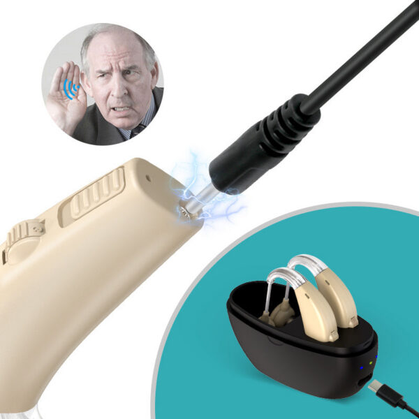 BTE Sound Amplifier Severe Rechargeable Hearing Aid For The Deaf People