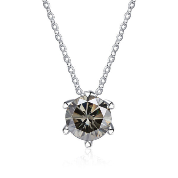 0943c28e33ecdef2 JoyceJelly 1CT VVS D Moissanite Necklace For Women Six Prong Simulated Diamond Pendant Sterling Sier Wedding Fine Jewelry