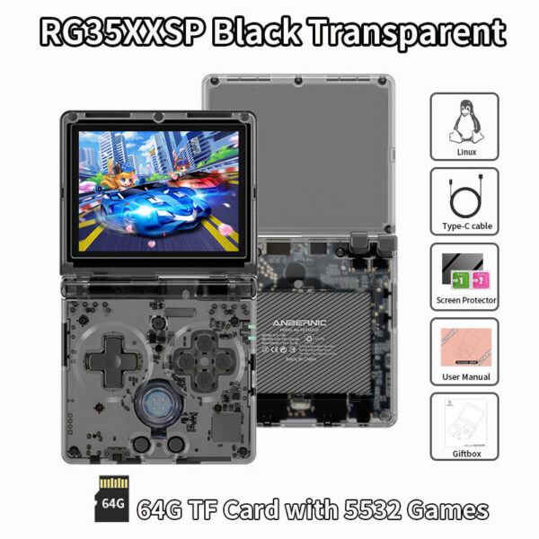 0946b31de5438a4e ANBERNIC RG35XXSP Retro Flip Handheld Console 3.5" IPS Screen ux H700 Video Game Player Support Streaming WIFI Bluetooth