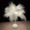Creative Table Lamp Warm White Light Tree Feather Lampshade Girl LED Wedding Decorative Lights Birthday Gift Home Decor