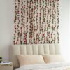 BLEUM CADE 12Pcs 98.4Ft Flower Garland Artificial Rose Vines for Bedroom, Cute Fake Hanging Flower Vines Floral Garland Decorations for Wedding Party Wall Room Decor Aesthetic
