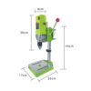 Allsome Bench Drill Press,Variable Speed Benchtop Drill Machine,6-Speed,Green