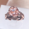 Sterling Sier InterTwined Three-Dimensional Rose White Zircon Full Diamond Ring Ladies Temperament Elegant Jewelry