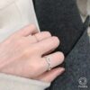096f7317ecf6c161 Sterling Sier Classic Link Chain Shape Simulated Diamond Stackable Ring for Women Crystal Zircon Engagement Rings