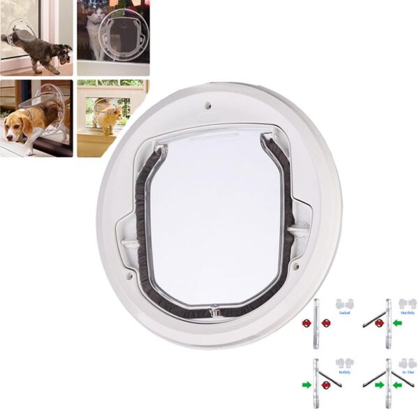 09723920221816d2 Dog Cat Flap Security Door for Sliding Glass Doors Window Gate with 4 Ways Lock Kitten Kitty Puppy Doggie Pet Supplies