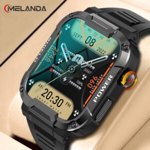 097681e709b032a5 MELANDA 1.85 Outdoor Military Smart Watch Men Bluetooth Call Smartwatch For Android IOS IP68 Waterproof Sports Fiess Watches