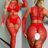 099e55d258f93239 Sexy plus size Babydoll Underwear Intimate nightwear hot erotic Chemises Bodysuits Garter sexy lingerie for women erotic+glove