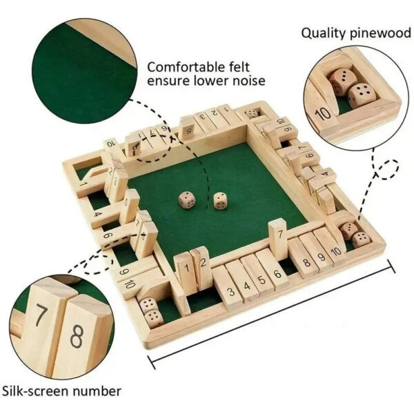 099f95a26afaa8c4 Dee Four Sided 10 Numbers Shut The Box Board Game Set Dice Party Club Drinking Games for Adults Families