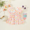 Infants Summer Children Clothes Sweet Baby Girl Dress Korean Style Colorful Flower Dresses Soft Skin-friendly 0-3 Y Kid Toddlers