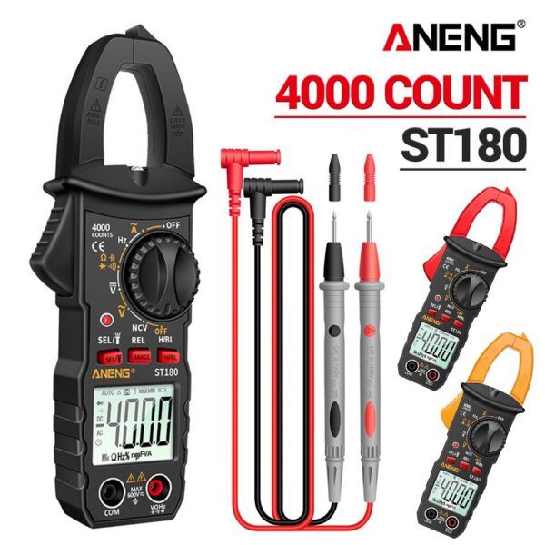 09b99fce9f81aaab ANENG ST180 4000 Counts Digital Clamp Meter AC Current Multimeter Ammeter Voltage Tester Car Amp Hz Capacitance NCV Ohm Tool