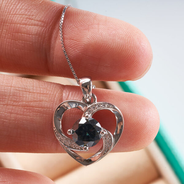1 Carat Real Moissanite Pendant Necklace Gold Color Sterling Sier Thick Neck Chain Jewelry Pass Diamond Tester