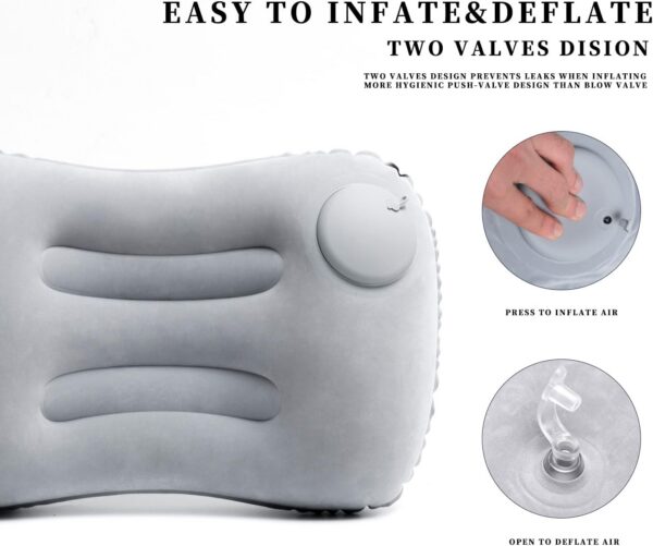 09cbe99d6d316475 Ultra Light Inflatable Camping Pillow - Inflatable Pillow for Camping, Hiking, and Backpacking - Press-to-Inflate Design for Safer and Healthier - Compressed design for Hiking, and Backpacking Travel