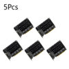 09d40304097659a5 4 Port M.2 NVME SSD To PCIE X16 Adapter Converter Support 2230/2242/2260/2280 Host Controller Expansion Card LED Indicator