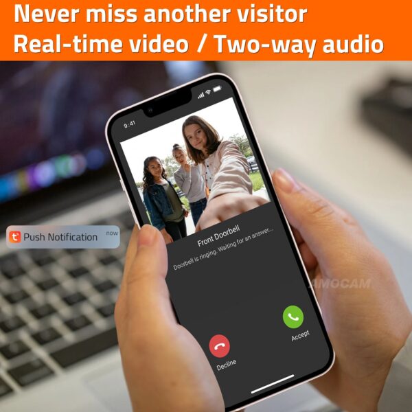 Wireless WiFi Video Intercom System 1080P Smart Video Doorbell for Home Touch Screen with 32G Card 2 Way Audio TUYA APP Unlock