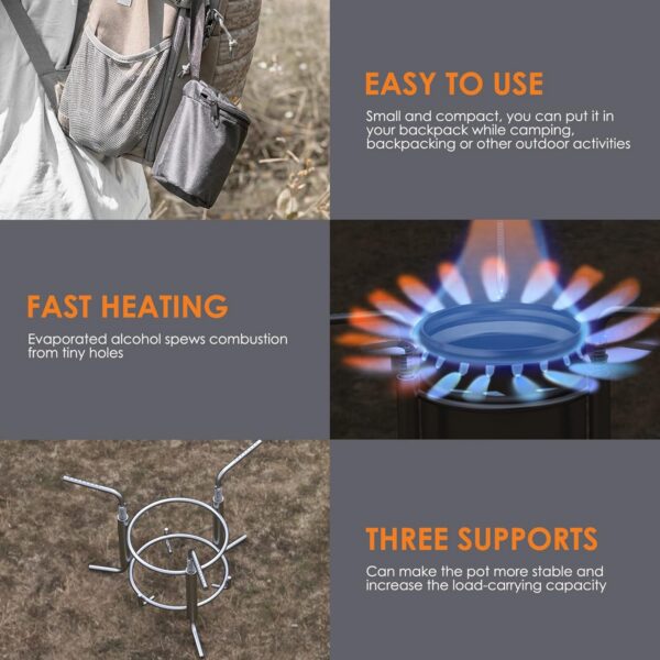 Lixada Spirit Burner,Alcohol Stove Burner Portable Outdoor Mini Spirit Stove for Hiking BBQ Cooking Picnic Camping Survival