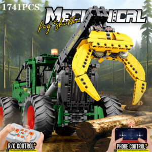 1741PCS RC Timber Building Blocks Farm Tractor Technology Electronic Remote Control Car Bricks Model Kids Toys Idea Gift
