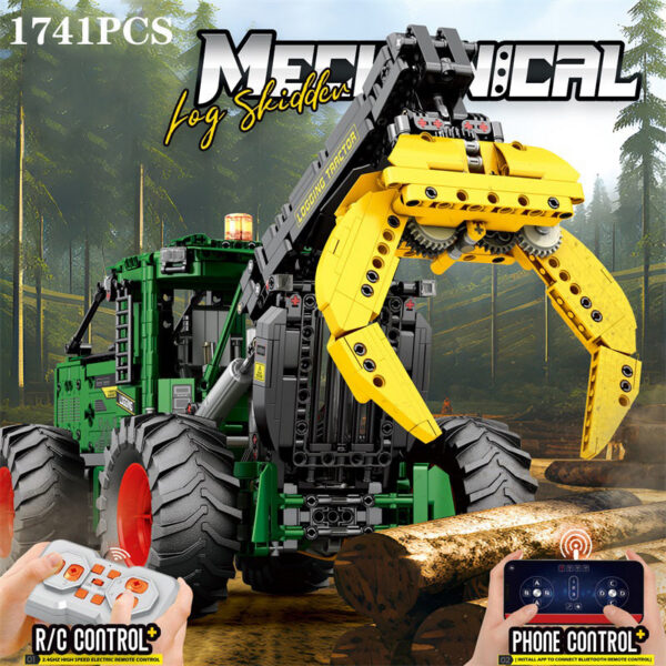 1741PCS RC Timber Building Blocks Farm Tractor Technology Electronic Remote Control Car Bricks Model Kids Toys Idea Gift