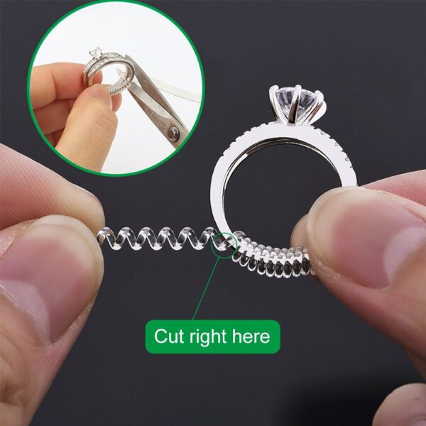 Anpro 15 Pack Size - with 3 Sizes Clear Sizer Adjuster Loose Rings,Spiral Silicone Tightener Set,Invisible Ring Guards(Please See Below Picture for The Steps)