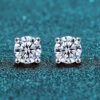 Real 0.1-2CT Test Passed Moissanite Diamond Studs Earrings for Women S925 Silver Platinum Plated Bride Wedding GRA Fine Jewelry