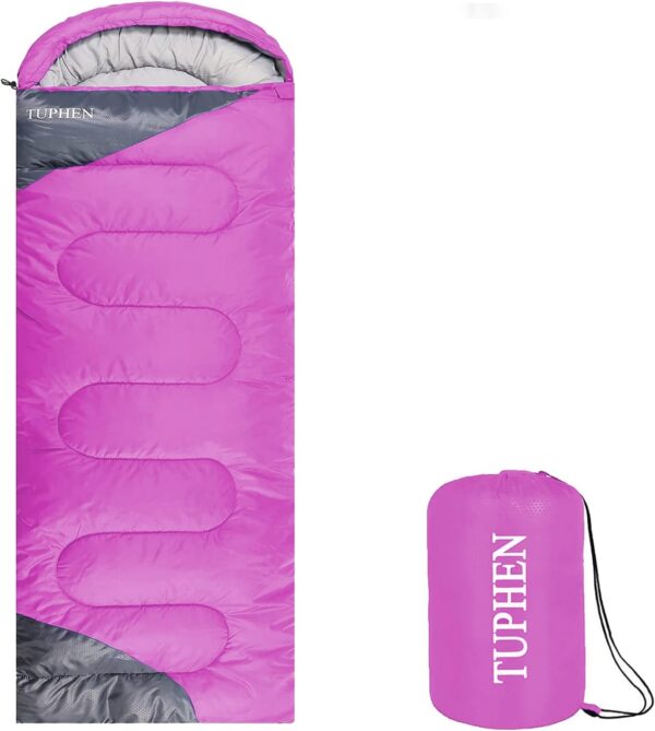 0a09d1e9bcffa4eb tuphen- Sleeping Bags for Adults Kids Boys Girls Backpacking Hiking Camping Microfiber Liner, Cold Warm Weather 4 Seasons Indoor Outdoor Use, Lightweight & Waterproof