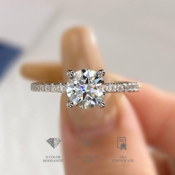0a0c87b05ac81f20 DW Sparkling 1-5ct Big Moissanite Diamond Rings for Women Solitaire Genuine Sterling Sier Designer Wedding Jewelry