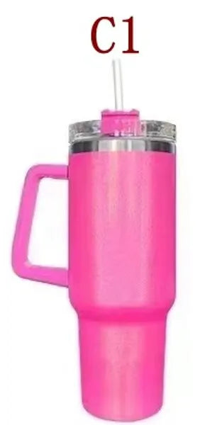 0a17f456ddef7e27 New Chocolate Gold US STOCK Cosmo Pink Quencher H2.0 Co-Branded 40oz Mugs With Handle Insulated Tumblers Lid Straw Stainless Steel Coffee Valentines Day Cup