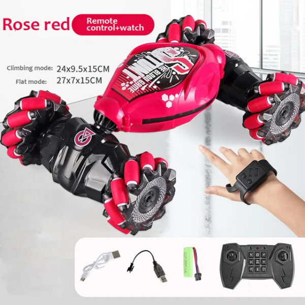 0a1f64695cfe1071 4WD RC Drift With Music Led Lights 2.4G Gesture Radio Remote Control Spray Stunt 360° Rotating Climbing Car Toys Gift