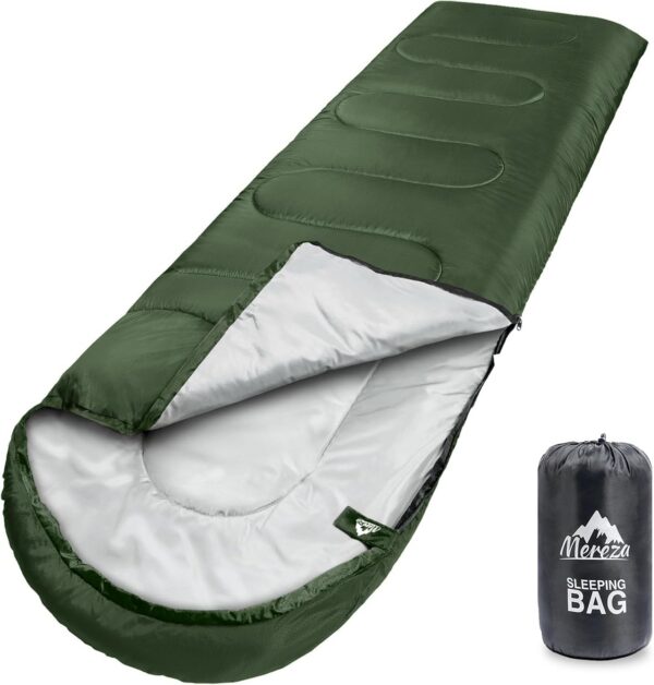 0a319ae868e539a3 MEREZA Sleeping Bags XL for Adults Cold Weather Mens Large Wide Sleeping Bag for Big and Tall Girls Boys with Compression Sack for Camping Backpacking Warm & Cool Weather