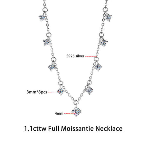 Serenity Day 1.1cttw D Color 4mm 5mm Full Moissanite Pendant Necklace For Women S Sier GRA Certificate Diamond Fine Jewelry