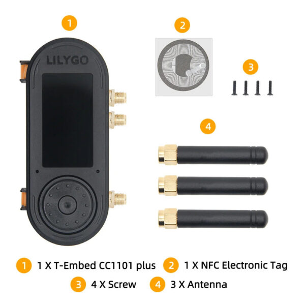 0a493010e826cc41 LILYGO® T-Embed ESP32-S3 CC1101 Low-Power Sub-1 GHz RF Transceiver PN532 NFC RFID I2C Module LCD Board Built-in Battery 1300mAh