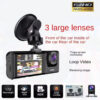 0a4e872dfcba50a6 3 Channel Car DVR HD 1080P 3-Lens Inside Vehicle Dash CamThree Way Camera DVRs Recorder Video Registrator Dashcam Camcorder