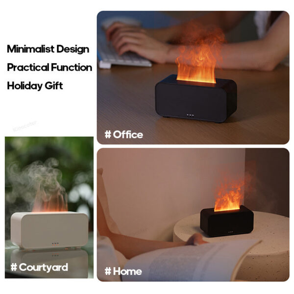 0a563812b7e6b6a2 New Simulation Flame Aromatherapy hine Mini Air LED Colorful Light Timer Humidifier Home Perfume Diffuser