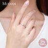 Modian Solid Sterg Sier Simple Round Clear CZ Finger Rings For Women & Girls Cassic Wedding Statement Fine Jewelry Gift