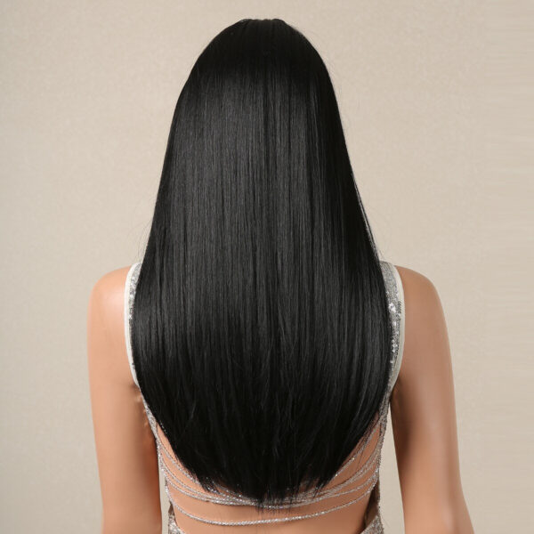 Black Long Straight for Women Natural Hair Synthetic Wigs Daily Cosplay Heat Resistant