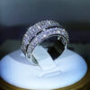 Exquisite White Zircon Full Diamond For Ladies Couple Sterling Sier Fashion Ring Party Birthday Jewelry Gift