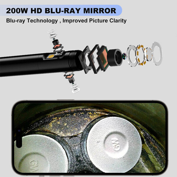 0a6b0219f2b4925f Triple WIFI Endoscope HD1080P Single Dual Lens Wireless Pipe Inspection Borescope Camera Car Check Waterproof LEDs 2600mAh