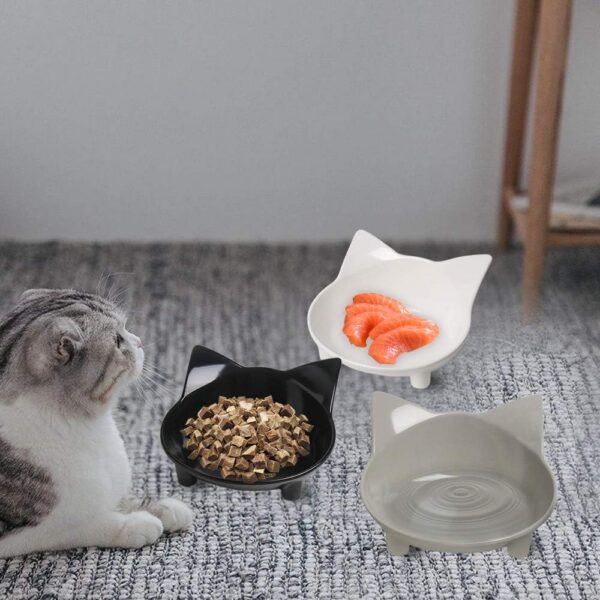 0a737895ca9e4d0a Cat Food Bowls, Non-Slip, Safe Food-Grade Melamine, Anti-Skid Base, Shallow Design, Dishwasher-Safe, 8 Ounces