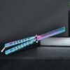 0a7abdf4536fc0e9 1PCS Foldable Stainless Steel Butterfly Knife Comb Beard Moustache Brushe Salon Hairdressing Styling Tool
