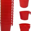 0a877d4eeda5307b 20 Pack Cage Cups Birds Feeders Seed Bowl Chicken Feeding Watering Dish Rabbit Water Food Hanging Wire Cages Box 16oz Coop Cups for Pet Parrot Parakeet Gamefowl Poultry Pigeon (Large Red)