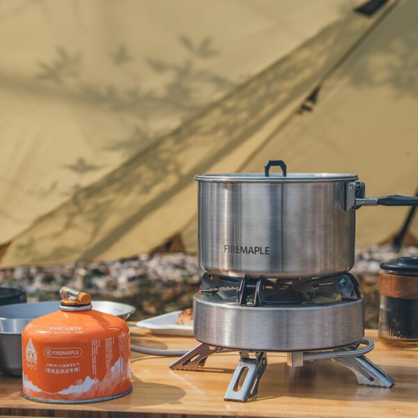 Fire-Maple Saturn Hochleistungs-Gaskocher für Camping 4400W-11000W mit Doppelvorheizer, Faltbarem und Tragbarem Gasbrenner inklusive Transporttasche