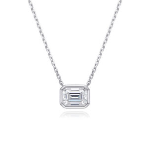 0a98e08bdea39af0 KNOBSPIN 10ct Emerald Cut Moissanite Pendant Lab Diamonds with GRA Certificates s Sterling Sier Wedding Necklaces for women