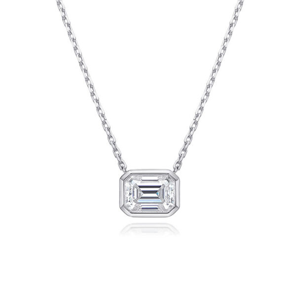 KNOBSPIN 10ct Emerald Cut Moissanite Pendant Lab Diamonds with GRA Certificates s Sterling Sier Wedding Necklaces for women