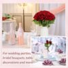0aa10b2e92fd6e45 50 Pcs Artificial Rose Flower Realistic Silk Roses with Stem Bouquet of Flowers Plastic Flowers Real Looking Fake Roses for Home Wedding Centerpieces Party Decorations (Blue)