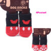 4Pcs/set Autumn Winter Pet Dog Socks Anti-Slip Knitted Small Dogs Shoes Thick Warm Paw Protector Cute Puppy Cat Indoor Wear Boot