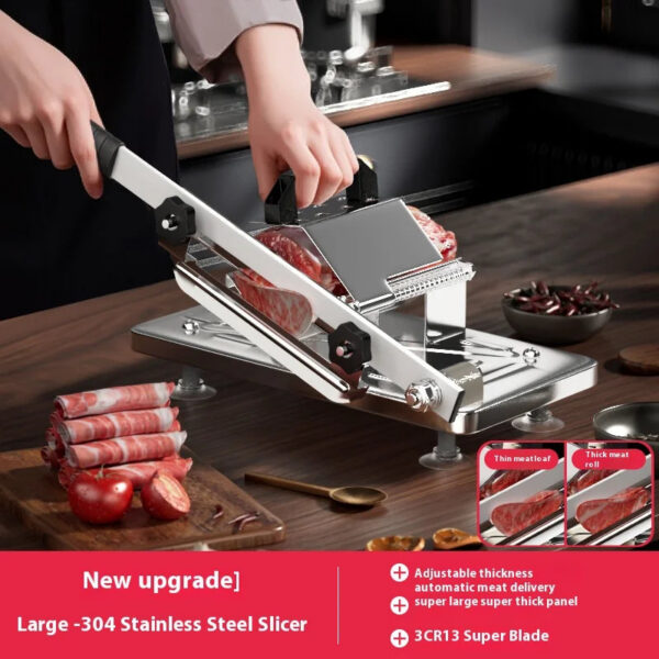 0abb436cbe7d1f80 GIANXI Mutton Roll Slicer Machine Stainless Steel Meat Slicer Beef Thin Slice Frozen Meat Household Barbecue Hot Pot Cooking