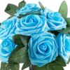 0abfb8130fd24e21 Artificial Flower Foam Purple Rose 50pcs Real Looking Fake Rose with Stems Leaves for Home Decoration Party Garden Centerpieces DIY Wedding Bouquets(Purple)