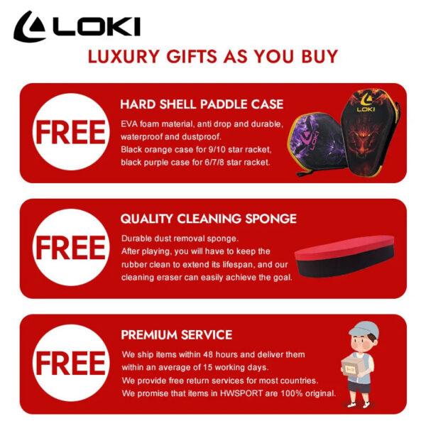 0ac12d935ab99ec9 LOKI DRAGON Series Table Tennis Racket Professional Offensive Ping Pong Racket Paddle Bat 5 Wood 2 Carbon 6/7/8/9/10 Stars