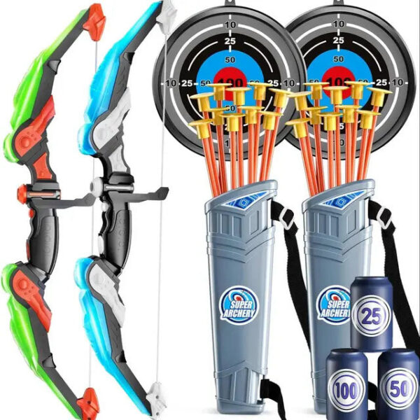 0ac5693736f500ab Bow and Arrow Set, LED Light Up Archery Toys Set for Kids Ages 4-8 8-12, with 10 Suction Cup Arrows, Target & Quiver, Boys